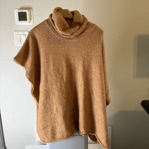 Universal Thread Sweater Women's ONE SIZE OSFM Orange Knit Poncho Pullover